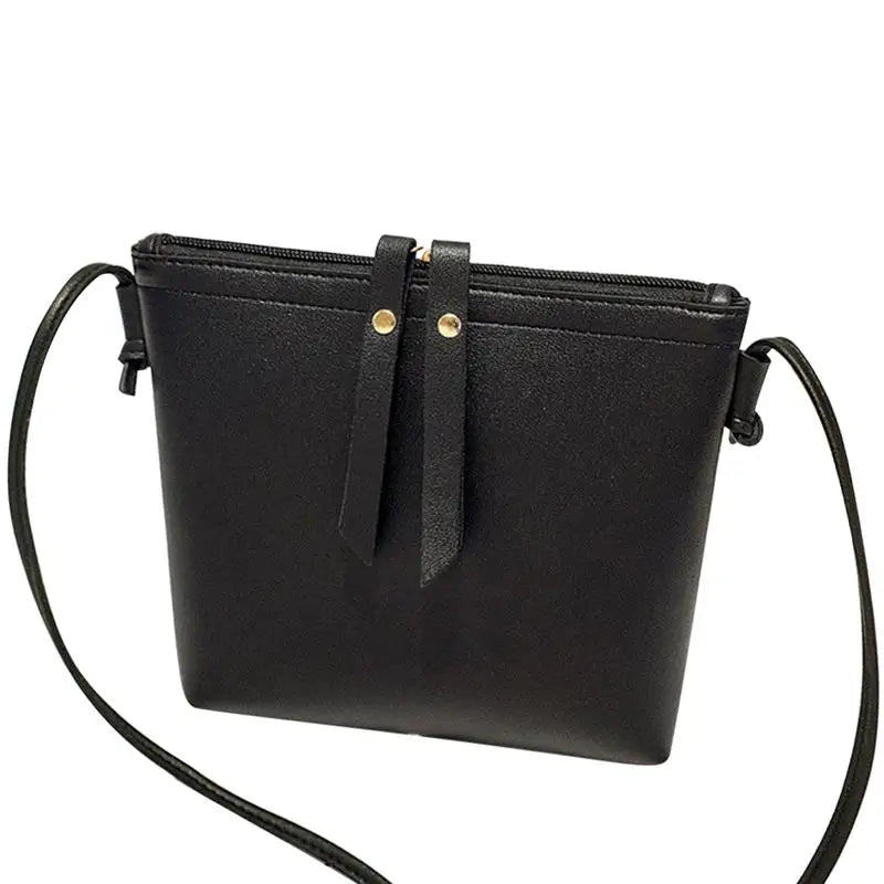Small Women's Handbag PU Leather Zipper Shoulder Bag