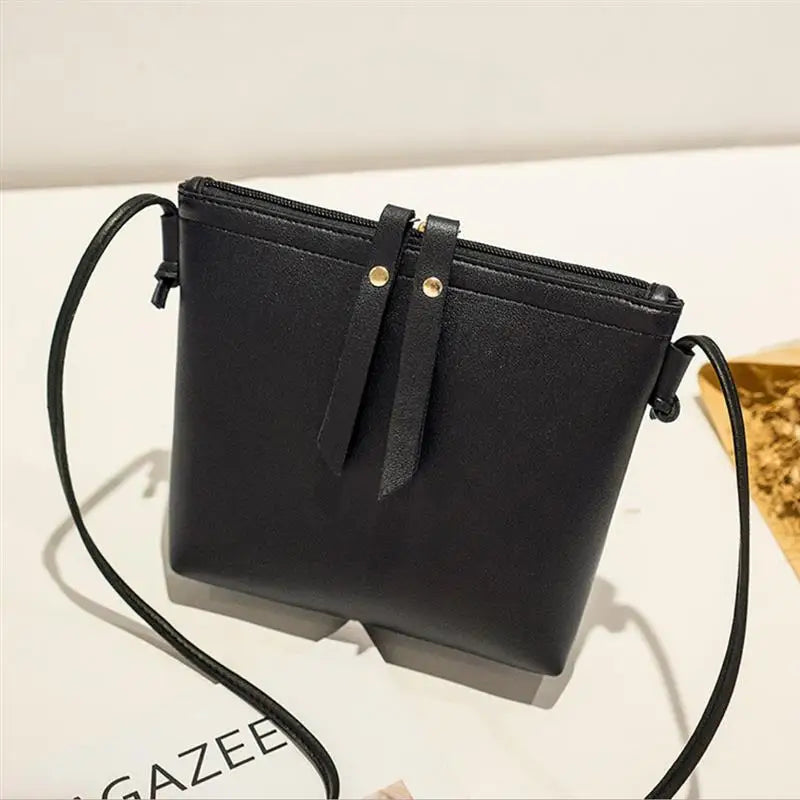 Small Women's Handbag PU Leather Zipper Shoulder Bag