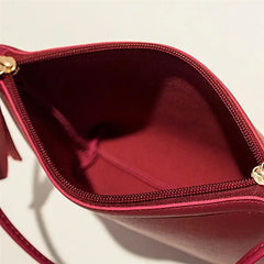 Small Women's Handbag PU Leather Zipper Shoulder Bag