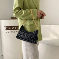 Plaid PU Leather Underarm Shoulder Bag for Women