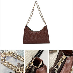 Plaid PU Leather Armpit Handbag for Women