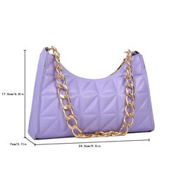 Plaid PU Leather Armpit Handbag for Women