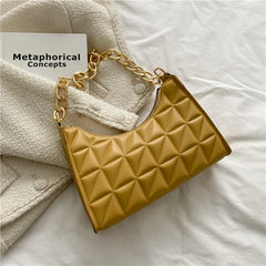 Plaid Pu Leather Armpit Handbag Female Pouch Hobo Bag