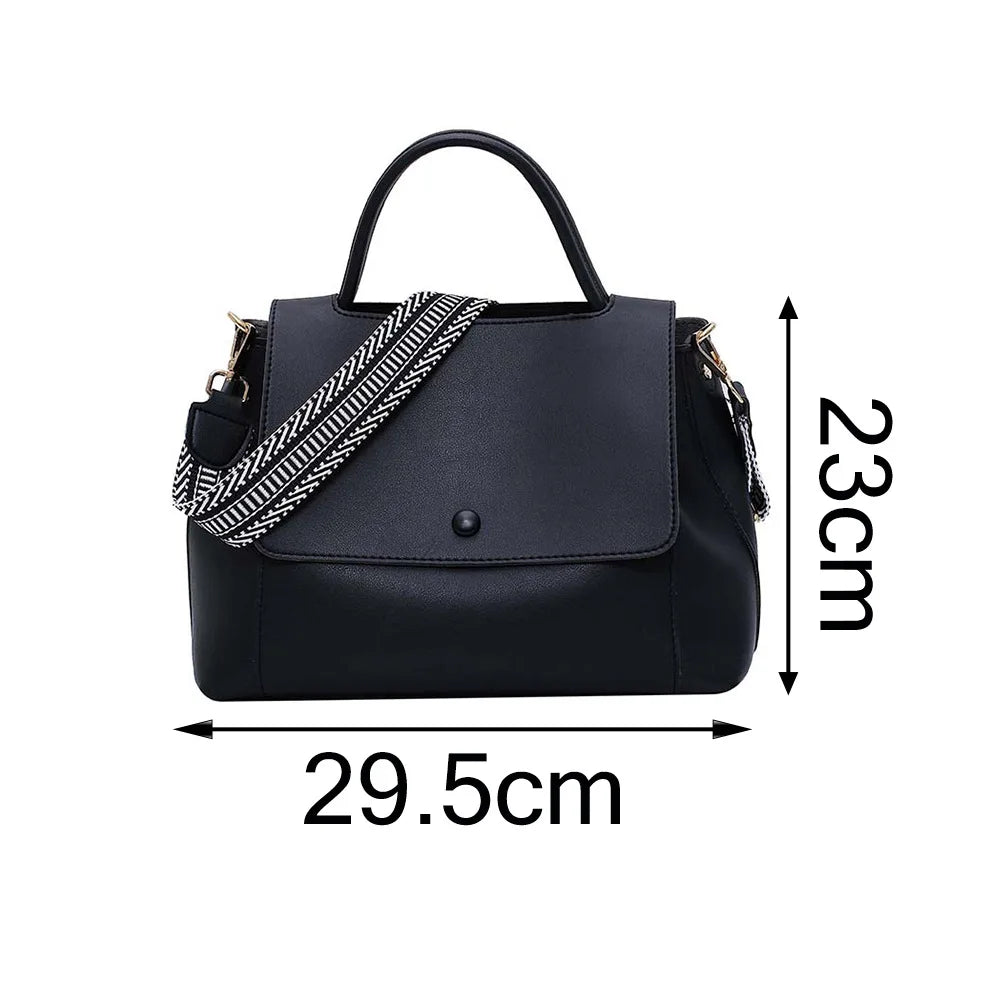 PU Leather Crossbody Bag For Women Solid Shoulder Messenger Bag Lady