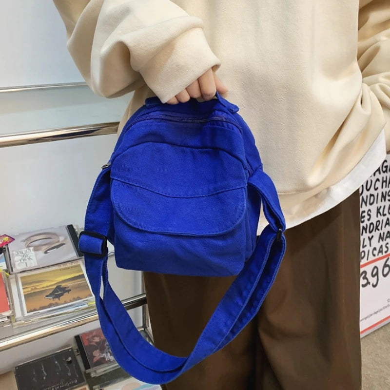 Small Canvas Crossbody Bags for Women Mini Shoulder Phone Purse Girl Student