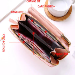 Matte Leather Crossbody Mini Bag Wallet for Women
