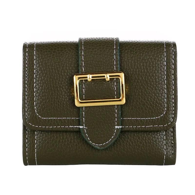 Small Female Purse Short Purse Lady Buckle Fastener Short Clutch Wallet