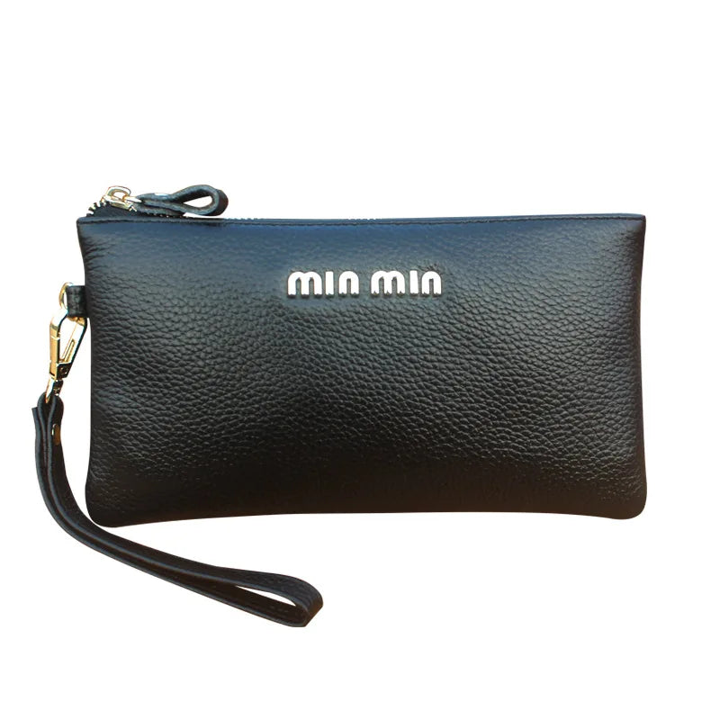 Small Lady Handbag Casual Women Clutch Bags Cowhide Mobile Phone Pouch Mini Flap