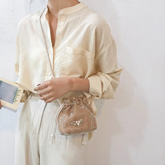 Small Shoulder Bags Women Beach Straw Woven Flower Embroidery Bags