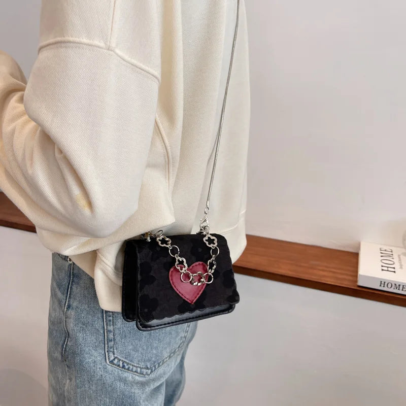 Small Square Bag Retro Mini Handbag PU Leather Shoulder Messenger Female Bag