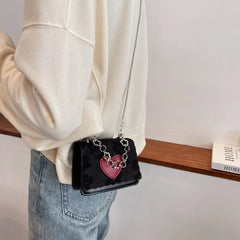 Small Square Bag Retro Mini Handbag PU Leather Shoulder Messenger Female Bag