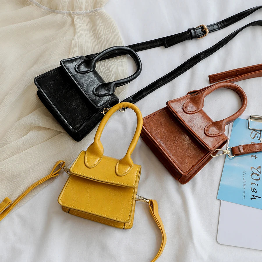 Small Square Bag Mini Shoulder Bag Leather Wallet Crossbody Female Handbag
