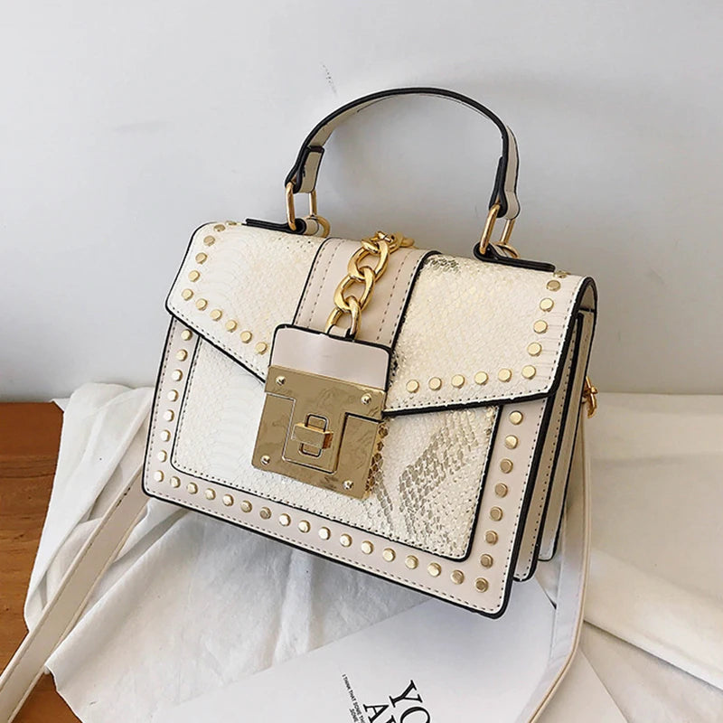 Snake Pattern Shoulder Bag Women Crossbody Messenger Handbag Clutch