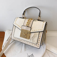 Snake Pattern Shoulder Bag Women Crossbody Messenger Handbag Clutch