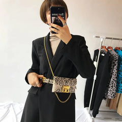 Snake Pattern PU Mini Chain Shoulder Bag