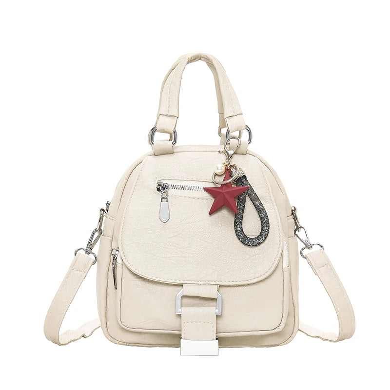 Soft Leather Mini Backpack Purse Women Ladies Tote Shoulder Bag for Girl