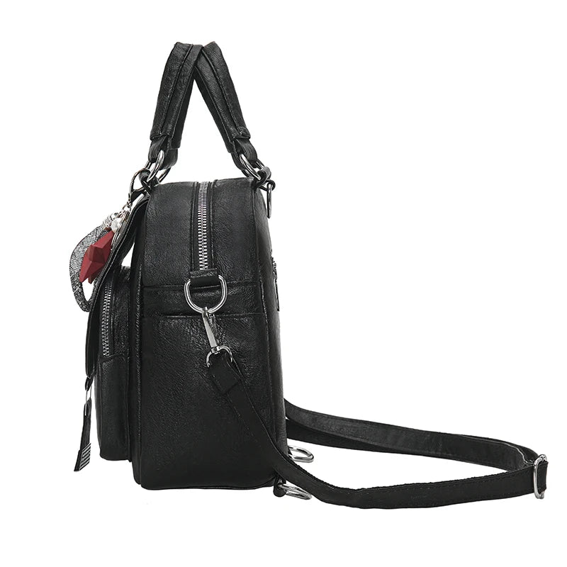 Soft Leather Mini Backpack Purse Women Ladies Tote Shoulder Bag for Girl