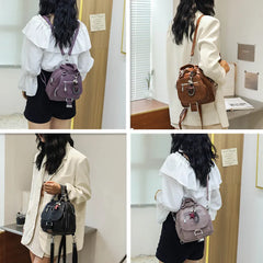 Soft Leather Mini Backpack Purse Women Ladies Tote Shoulder Bag for Girl