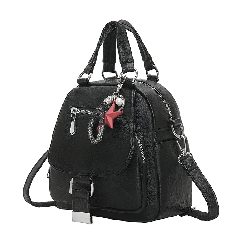 Soft Leather Mini Backpack Purse Women Ladies Tote Shoulder Bag for Girl