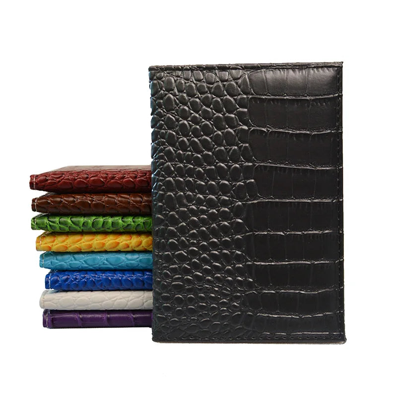 Crocodile Grain Passport Holder Wallet