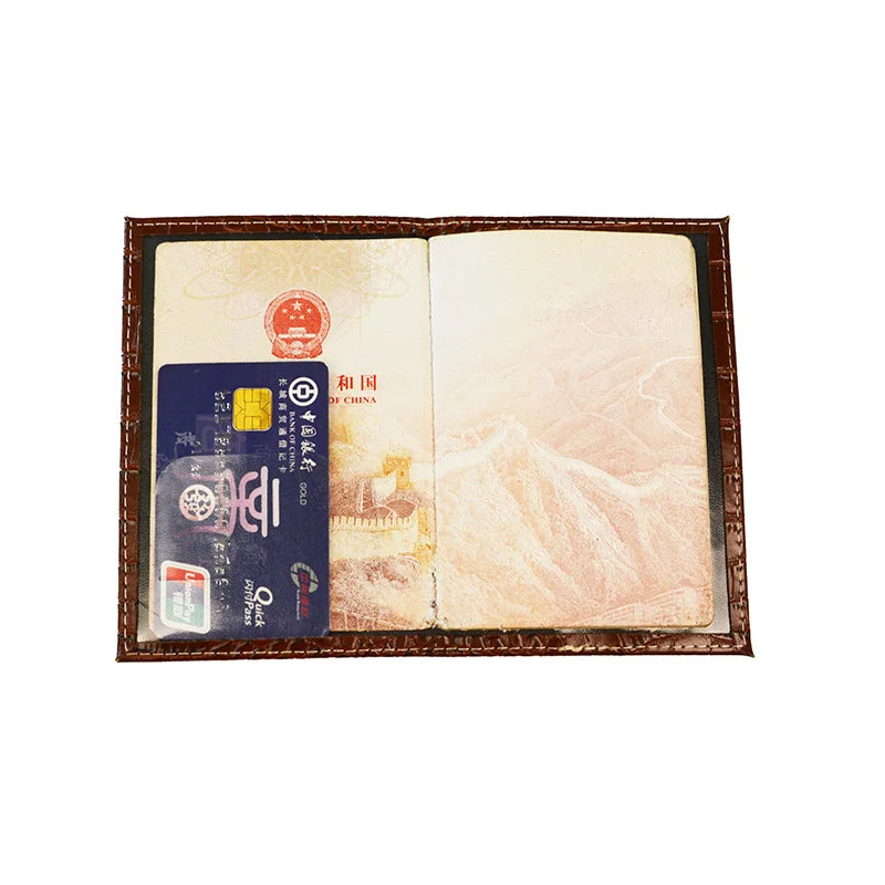Crocodile Grain Passport Holder Wallet