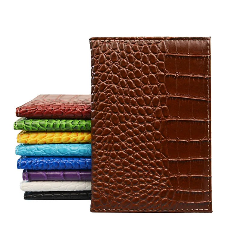 Crocodile Grain Passport Holder Wallet