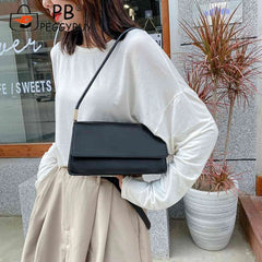 Solid Handbag Women Flap Underarm Shoulder Bags High PU Leather Phone Bags