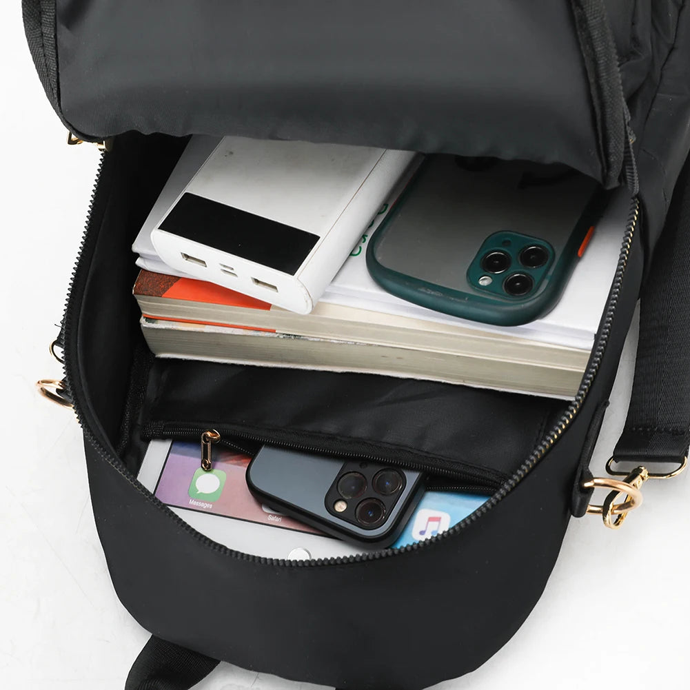 Large Capacity Waterproof Nylon Backpack for College Students