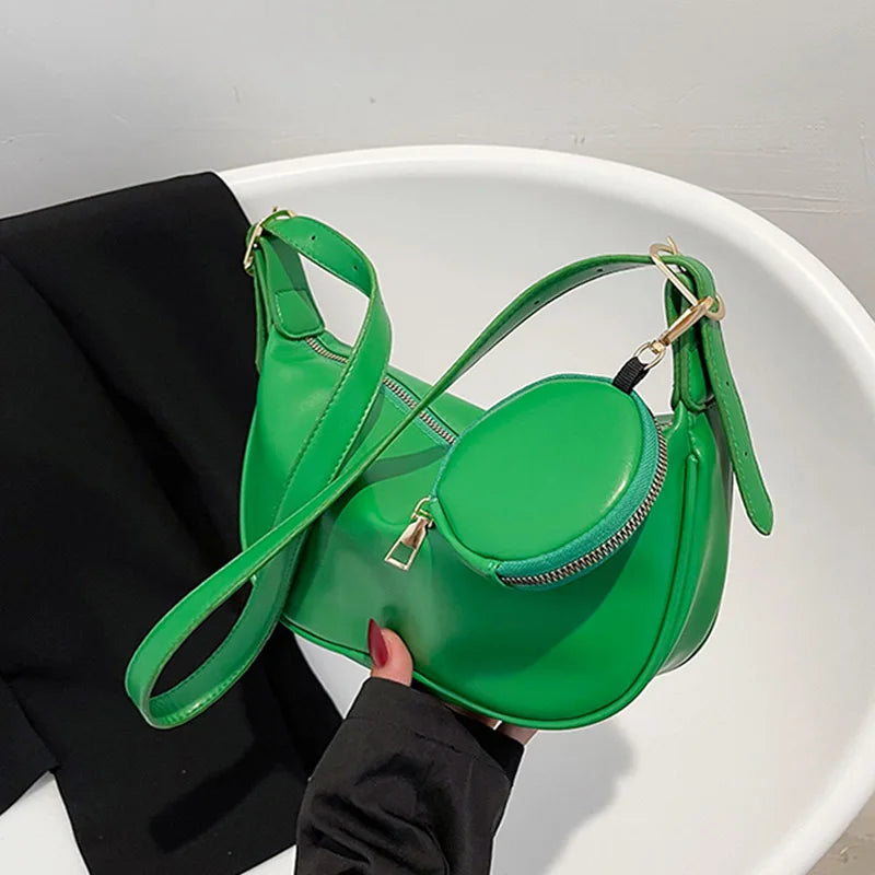 Solid Leather Purses and Handbags For Women Shoulder Crossbody Bags