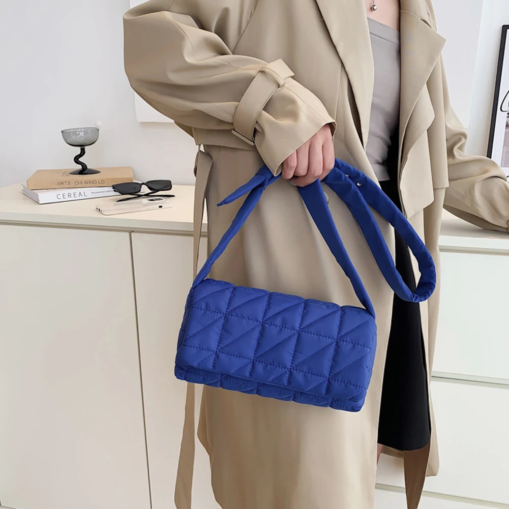 Winter Nylon Quilted Shoulder Bag Women