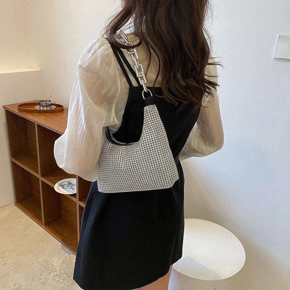 Sparkling Shoulder Bag Glitter Ladies Chain Totes Purse