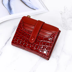 Stone Pattern Women's Wallet Leather Short Purses Thin Small Purse