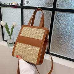 Straw Women Shoulder Bag Woven Crossbody Bag Fashionable Decoration