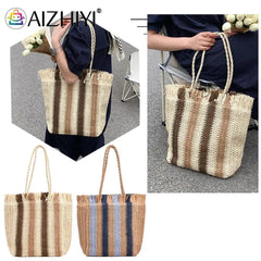 Straw Woven Shoulder Bag for Women Summer Beach Travel Totes