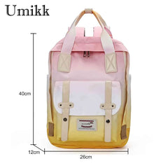 Student Schoolbag Gradient Travel Daypack Ladies Shoulder Bag
