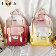 Student Schoolbag Gradient Travel Daypack Ladies Shoulder Bag