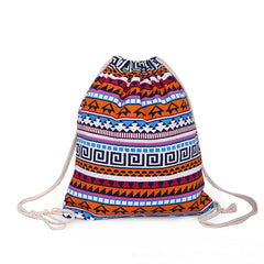 Girls Shoulder Bags Women Canvas Leaf Backpack Bag Shoe Travel Pouch