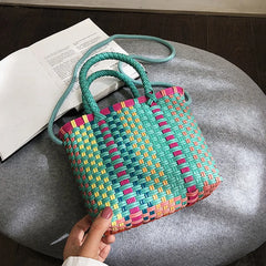Summer Beach Bag Lady Travel Handbag Women's Woven Shoulder