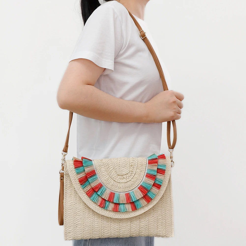 Summer Rattan Bag Messenger Bag Women's Straw Bag Handbags