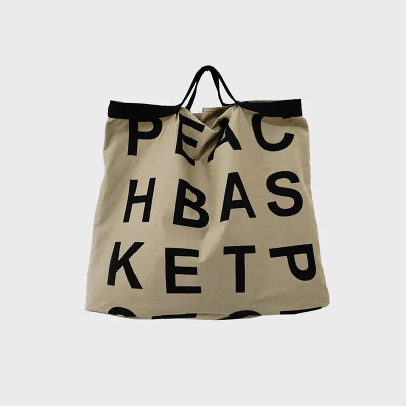 Canvas Shoulder Bag for Women, letter Print Shopping Bags, Grocery Handbag Tote