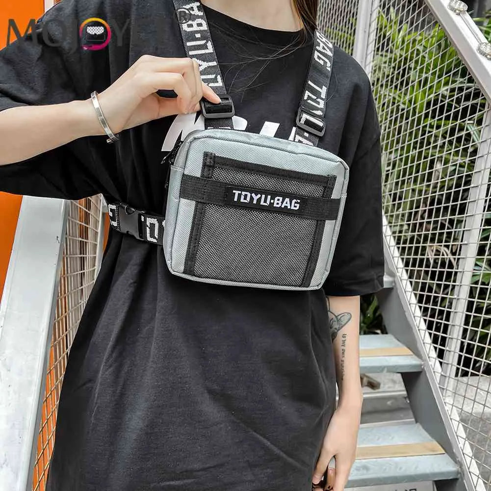 Tactical Chest Bags Unisex Hip Hop Vest Streetwear Bags Casual Nylon Fanny Pack