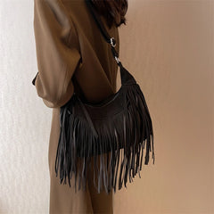 Tassel Women Shoulder Bags Faux Suede Handbags Large Capacity Crossbody Bags