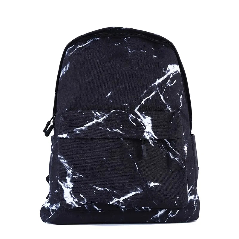 Teenager Backpack Boys Girls Marble Stone Print Backpack Rucksack