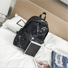 Teenager Backpack Boys Girls Marble Stone Print Backpack Rucksack