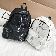 Teenager Backpack Boys Girls Marble Stone Print Backpack Rucksack