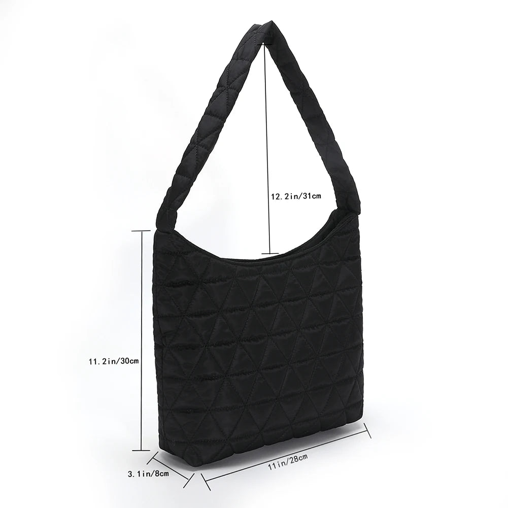 Cotton Quilted Top Handle Bag for Women Lightweight Daily Purse