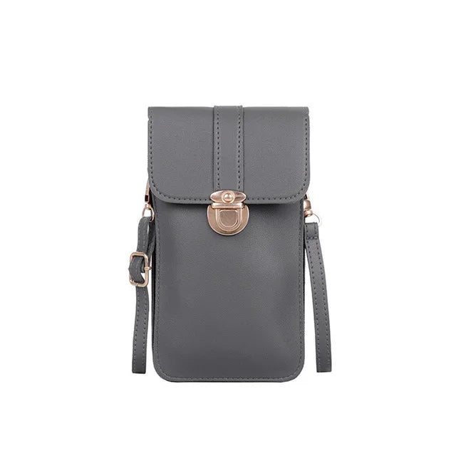 Women's Touch Screen Phone Purse Leather Shoulder Bag