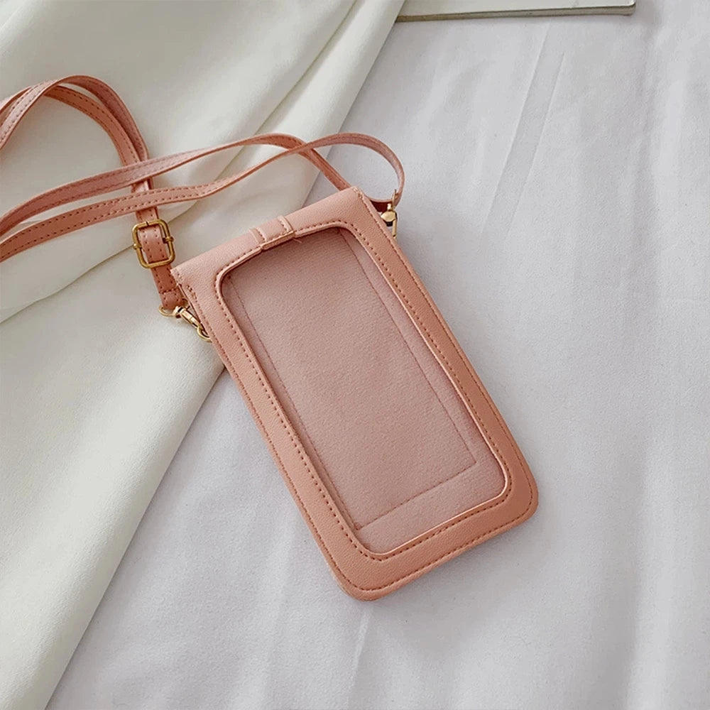 Women's Touch Screen Phone Purse Leather Shoulder Bag