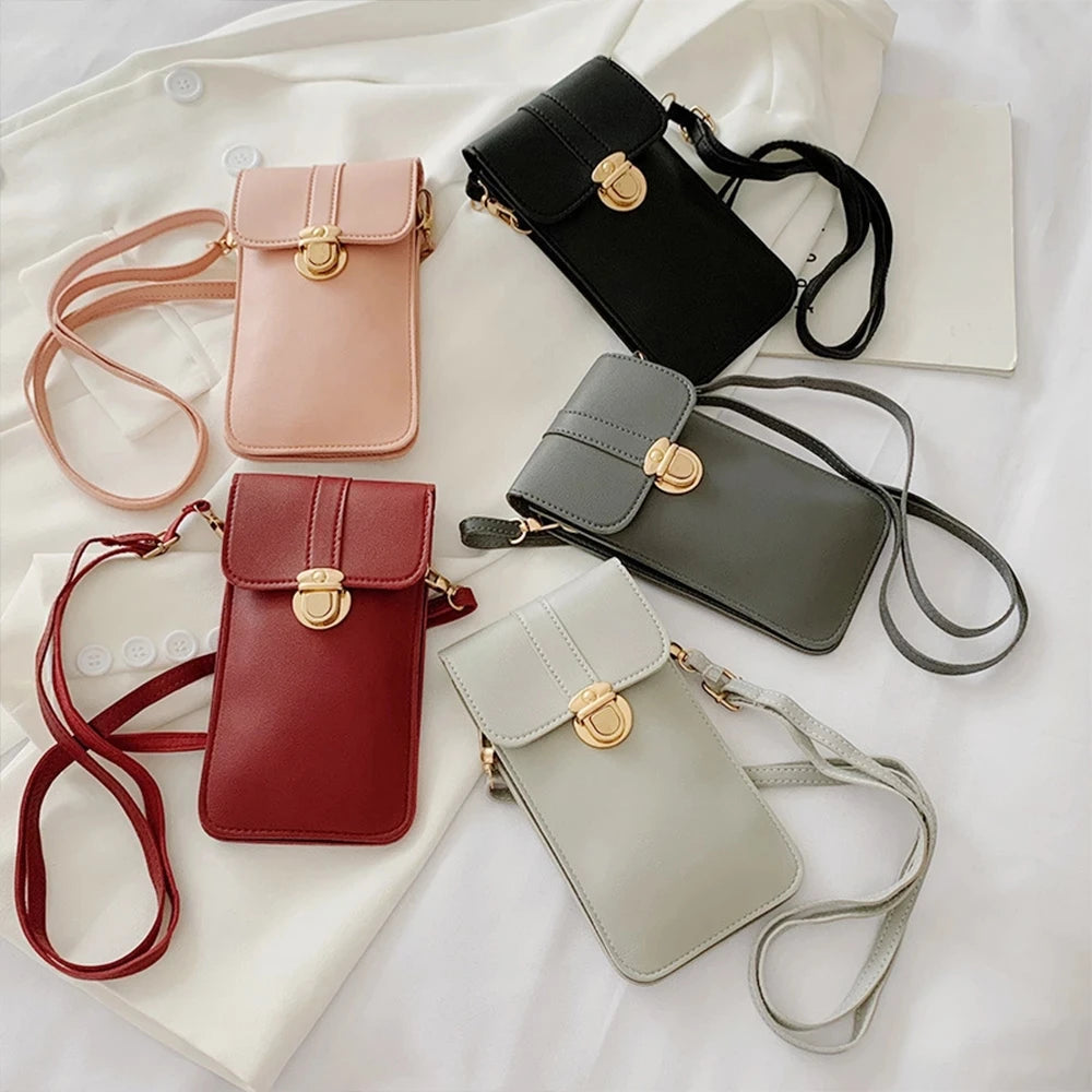 Women's Touch Screen Phone Purse Leather Shoulder Bag