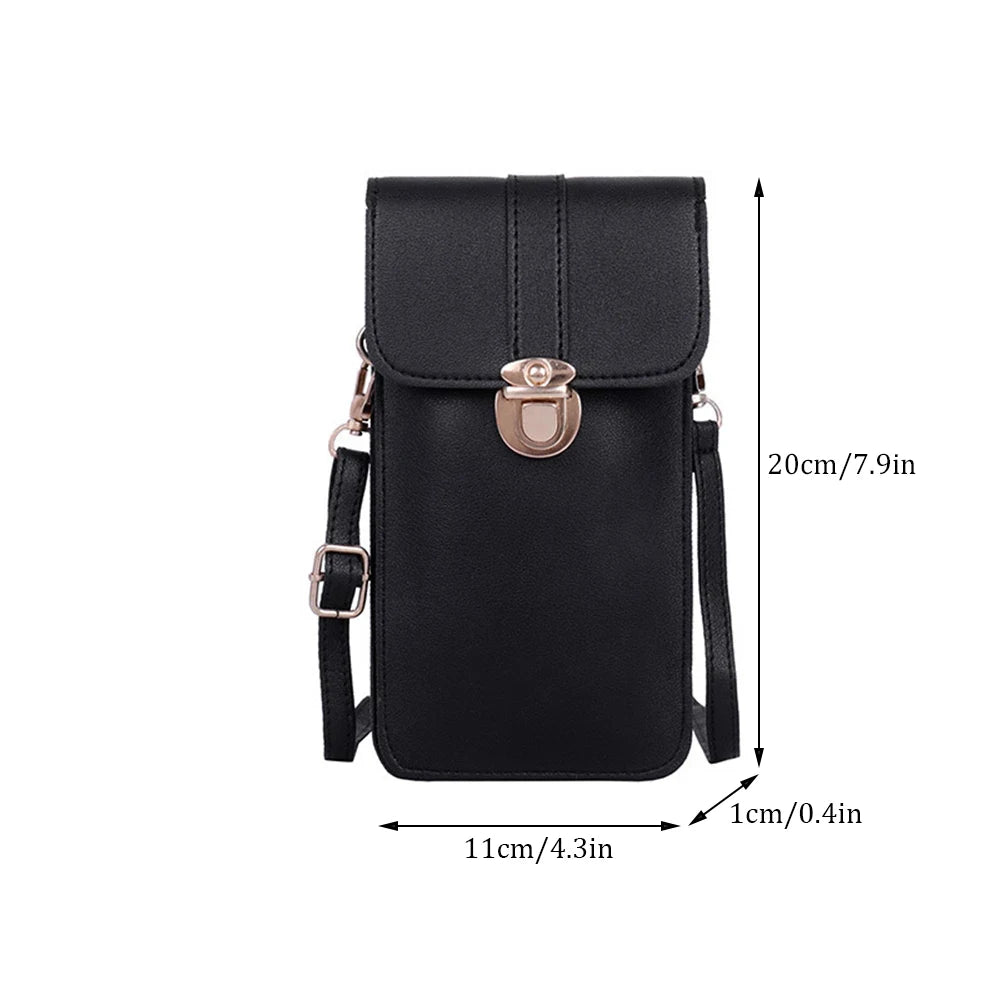 Women's Touch Screen Phone Purse Leather Shoulder Bag